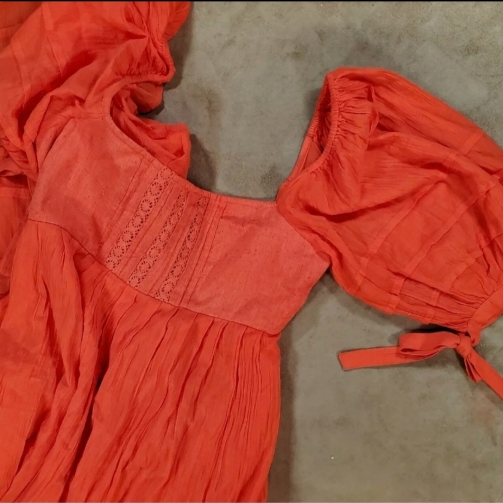 Free People, Let's Be Friends, NWT, Medium Orange